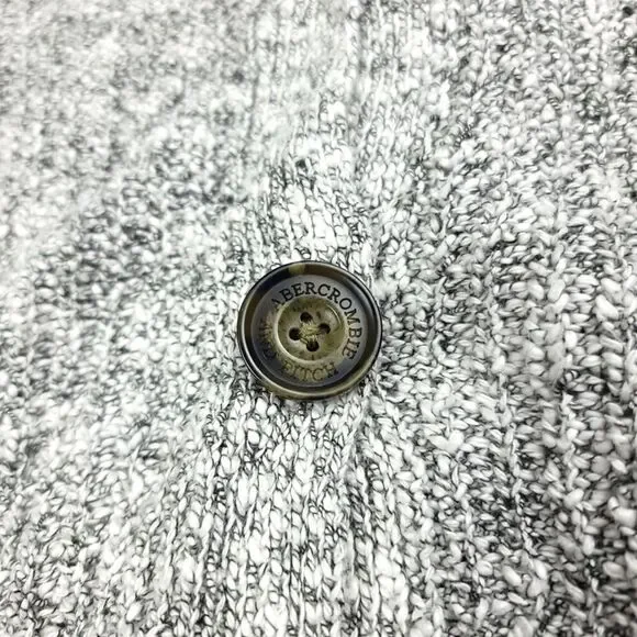ABERCROMBIE Oversized Button Down Grandpa Cardigan Sweater Marled Gray Womens - Picture 5 of 10